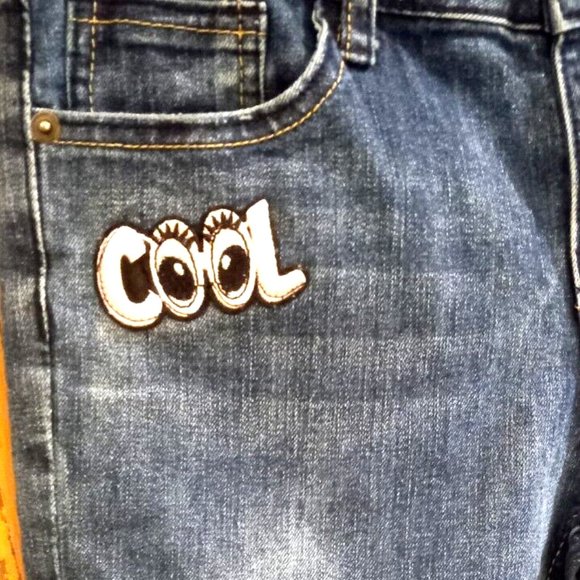 Girls Jeans Studio V Jeans Vigoss size 14 denim boho peace - Picture 2 of 6